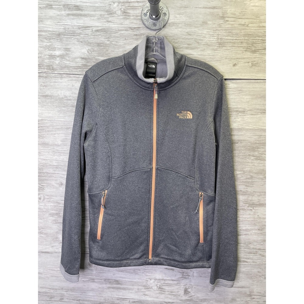 The North Face Jacket Womens Large Gray Fleece Full Zip Pockets Outdoor